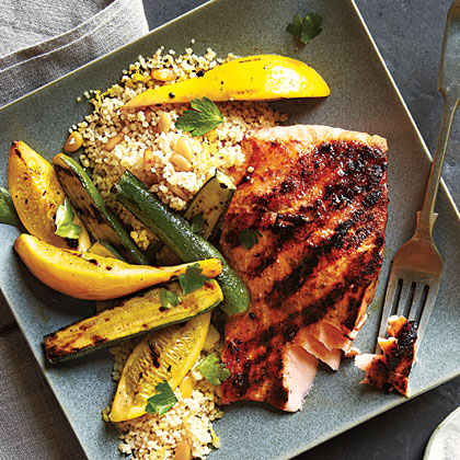 Grilled Salmon and Brown Butter Couscous 