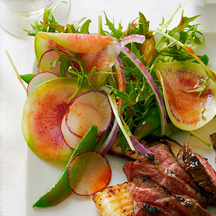 Summer Radish Salad with Sweet Chili Vinaigrette 