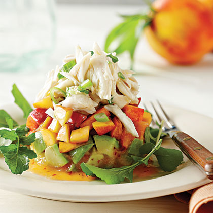 Crab Salad with Peaches and Avocados 