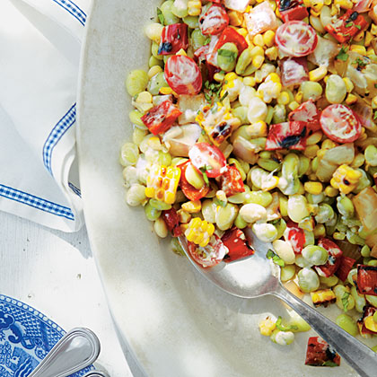 Grilled Corn-and-Butter Bean Salad 