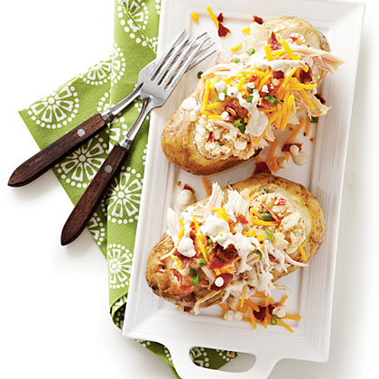 Potato Salad-Stuffed Spuds with Smoked Chicken