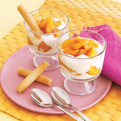 Brandied Peach and Yogurt Parfaits 