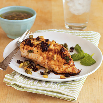 Lemon Chicken with Currants and Pine Nuts