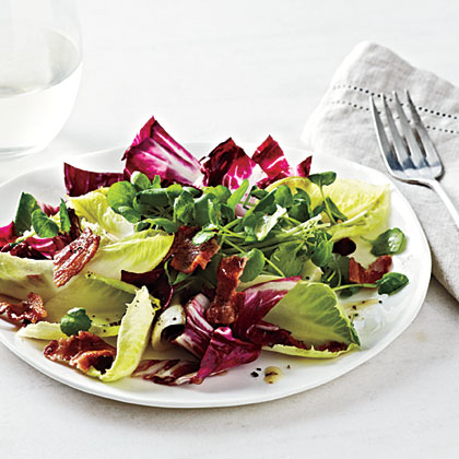 Endive and Watercress Salad with Bacon-Cider Dressing 