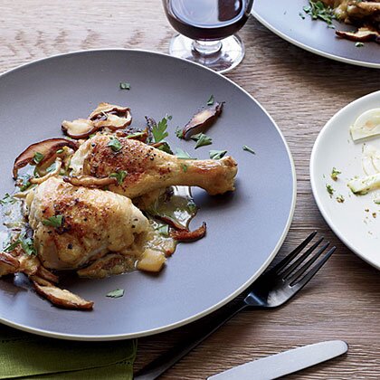 Braised Chicken with Apples and Calvados