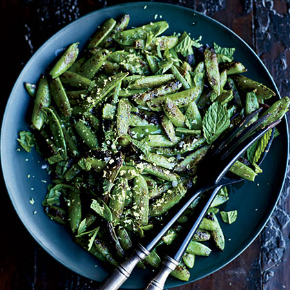 Blistered Snap Peas with Mint
