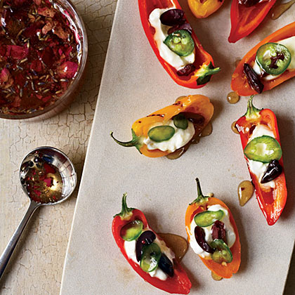 Stuffed Baby Peppers with Yogurt and Floral Honey