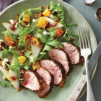 Spice-Rubbed Pork with Roasted Butternut Salad 