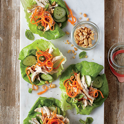Spicy-Sweet Chicken Lettuce Cups