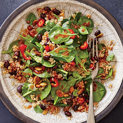 Spicy Bean and Quinoa Salad with Mole Vinaigrette 