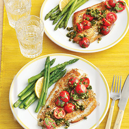 Saut&eacute;ed Fish Fillets with Tomatoes and Capers 