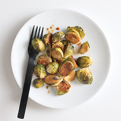 Blasted Brussels Sprouts with Teriyaki Glaze