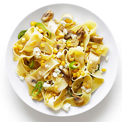 Pappardelle with Corn and Feta 