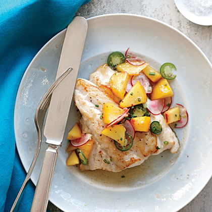 Sauteed Black Grouper with Peach Relish