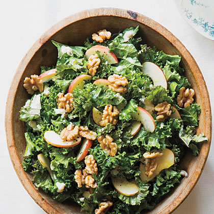 Kale and Apple Salad with Walnut Dressing