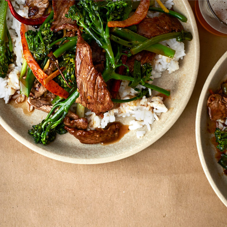 Tangerine Beef and Broccolini 