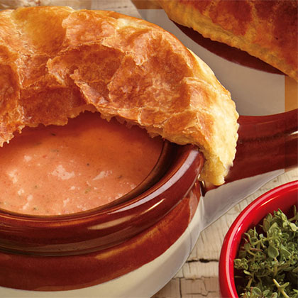 Tomato Soup in Puff Pastry 