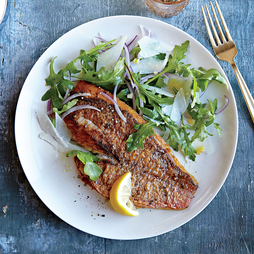 Red Snapper with Arugula Salad 