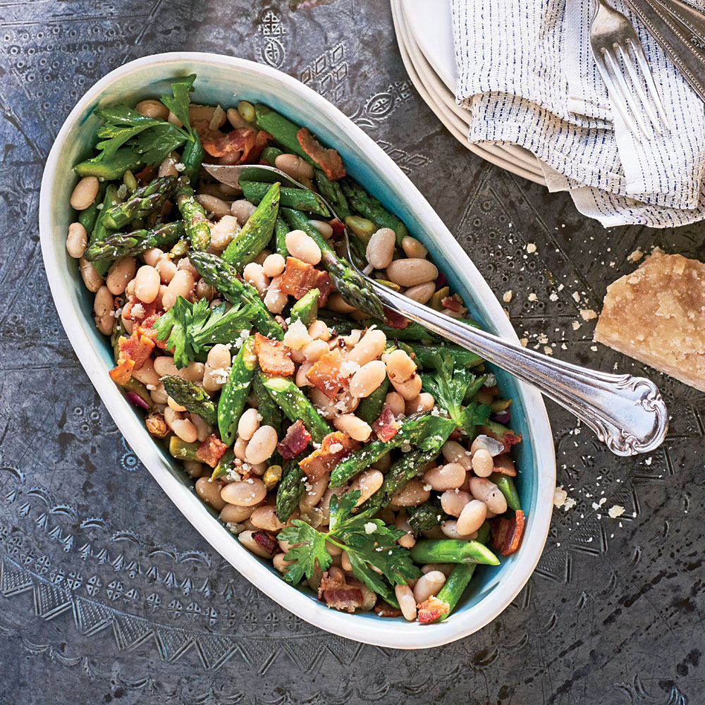 White Bean-Asparagus Salad with Bacon and Thyme