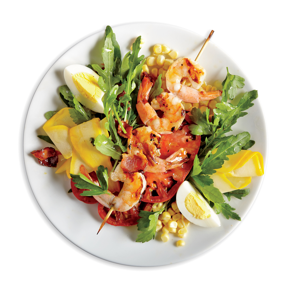 Shrimp, Squash, and Bacon Salad