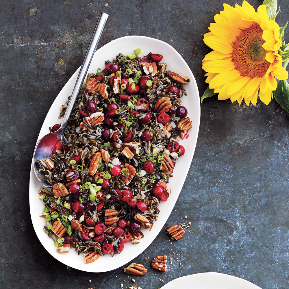 Wild Rice Salad with Cranberries and Pecans