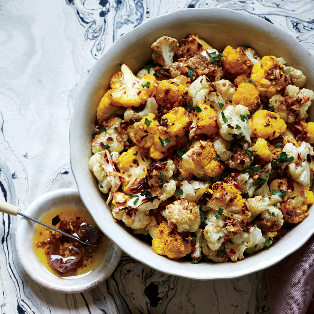 Roasted Cauliflower with Anchovy Sauce 