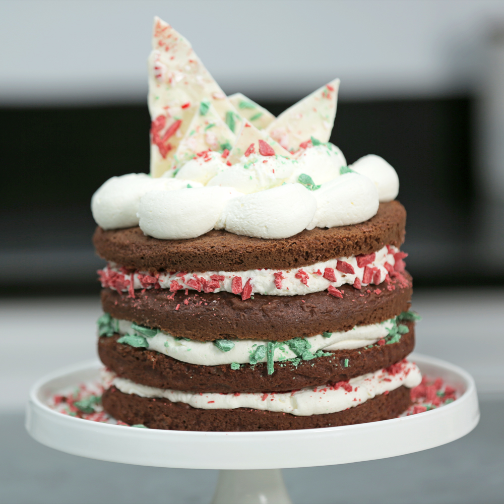 Easy Chocolate Christmas Cake from a Box