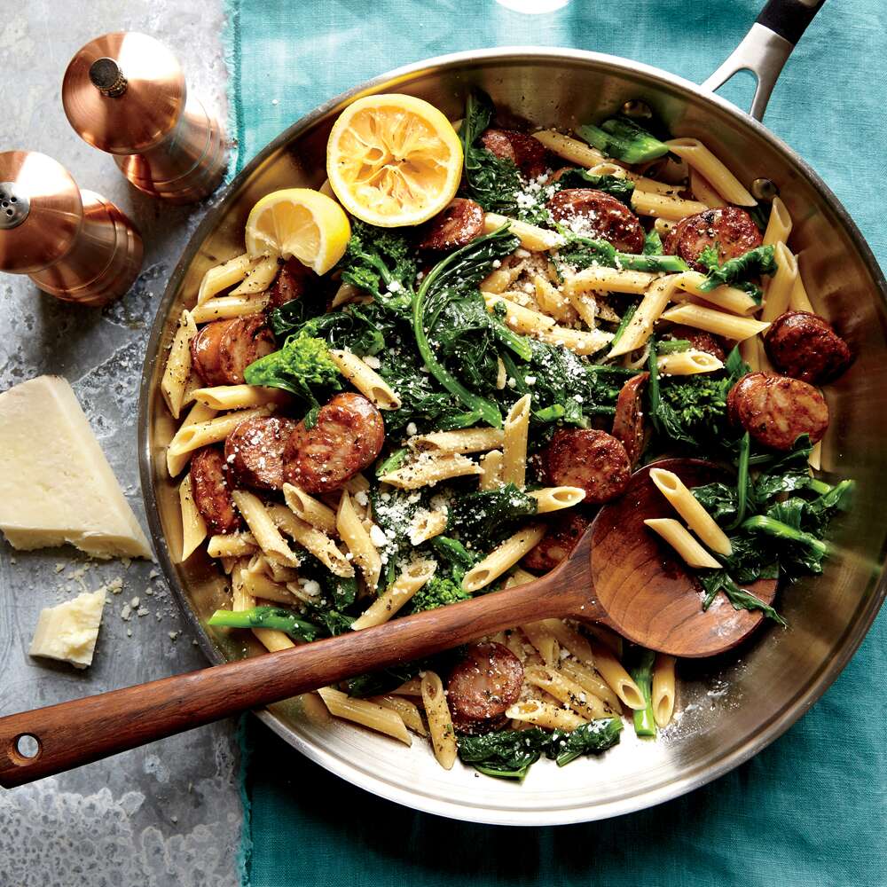 Whole Wheat Pasta with Sausage and Broccoli Rabe