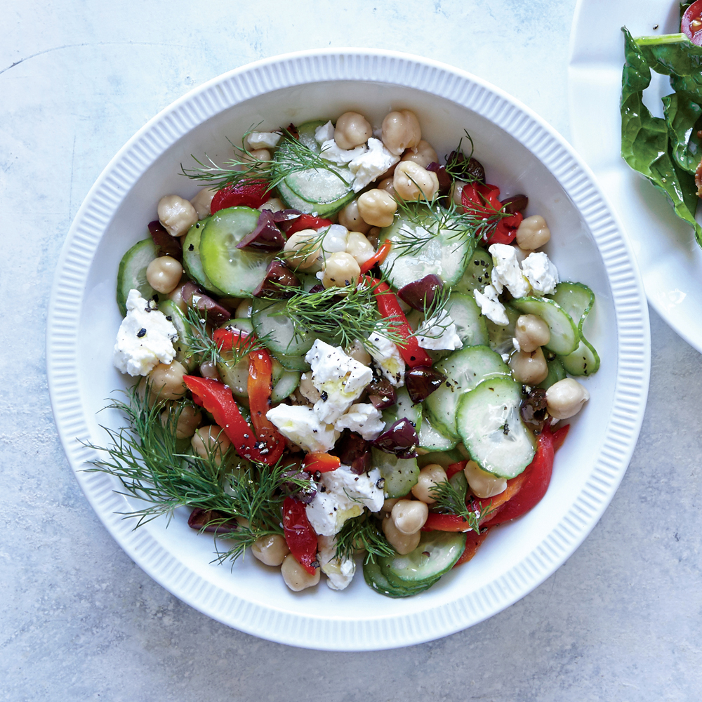Greek Cucumber and Chickpea Breakfast Bowl