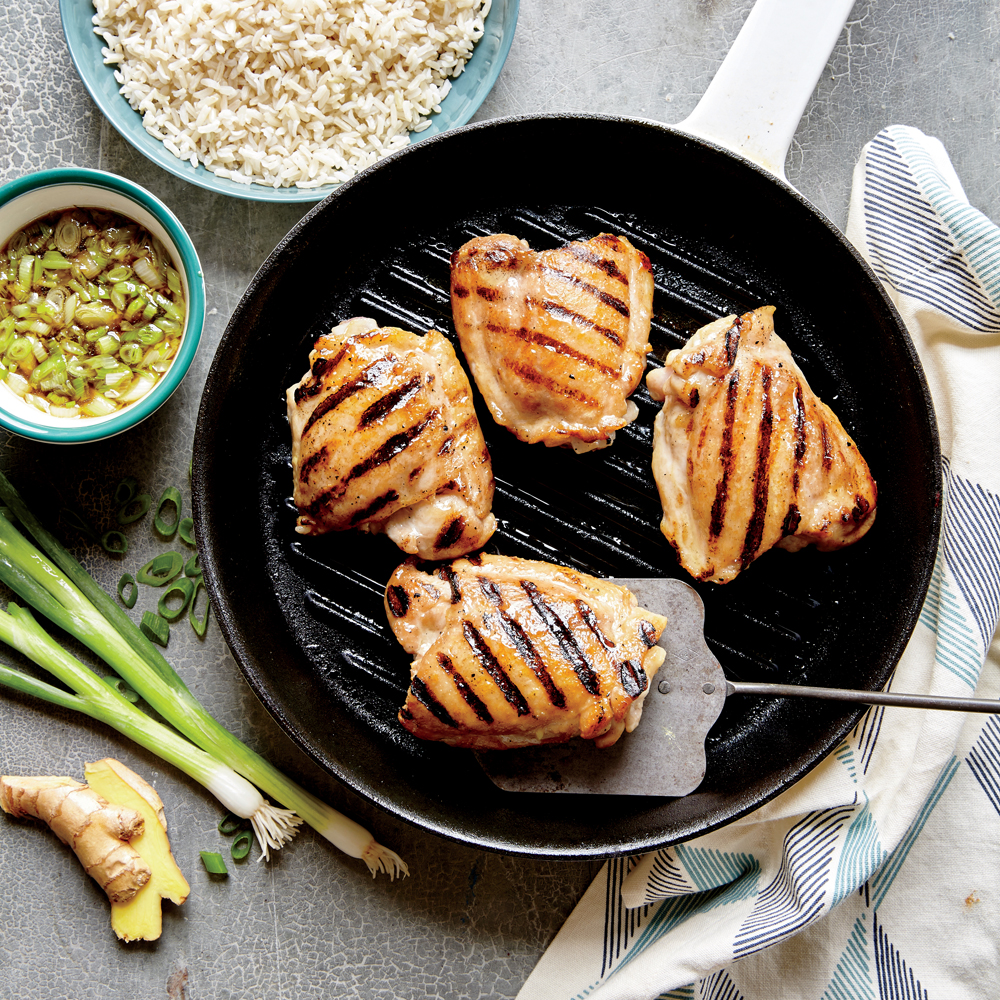 Grilled Chicken Thighs with Ginger Sauce 