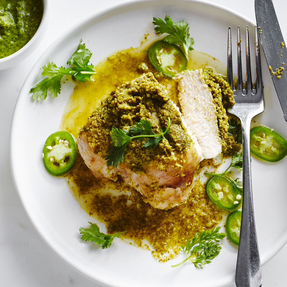 Grilled Chicken with Cilantro Coconut Chutney