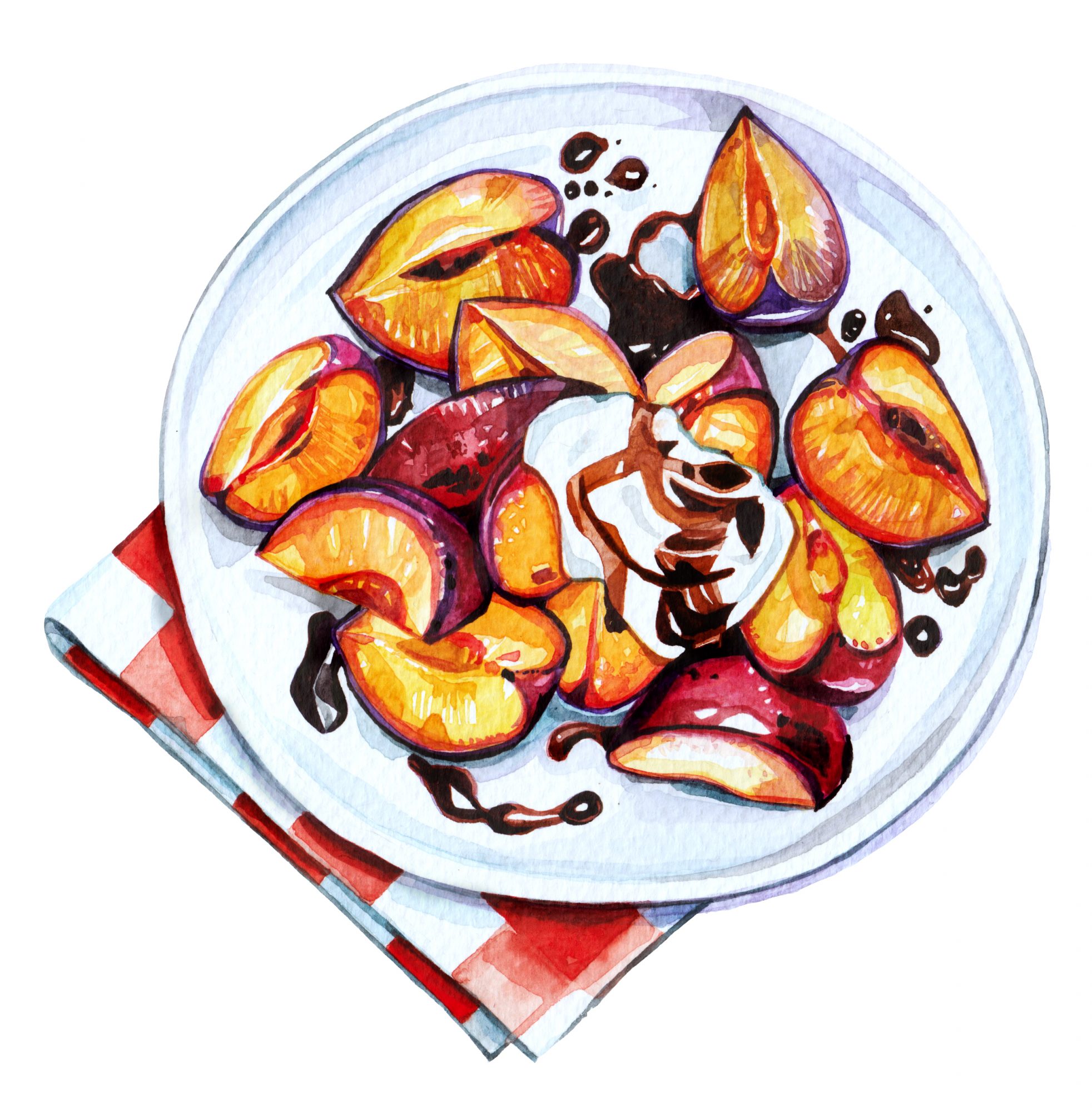 Balsamic Glazed and Roasted Plums 