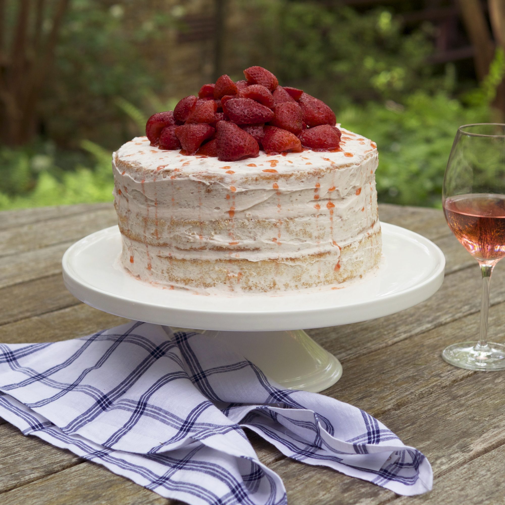 Strawberries and Rosé Cake
