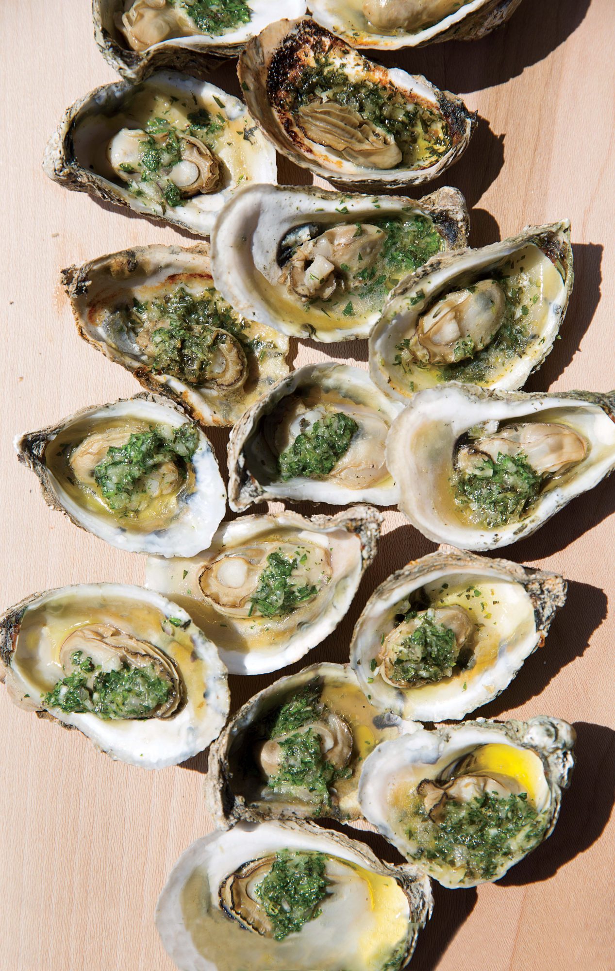 Grilled Oysters with Tarragon-Parsley Butter