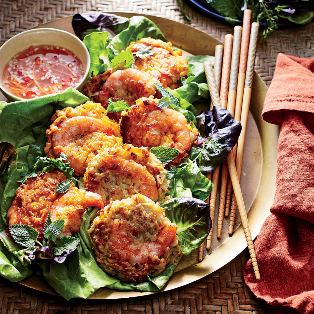 Sweet Potato and Shrimp Cakes with Nuoc Cham