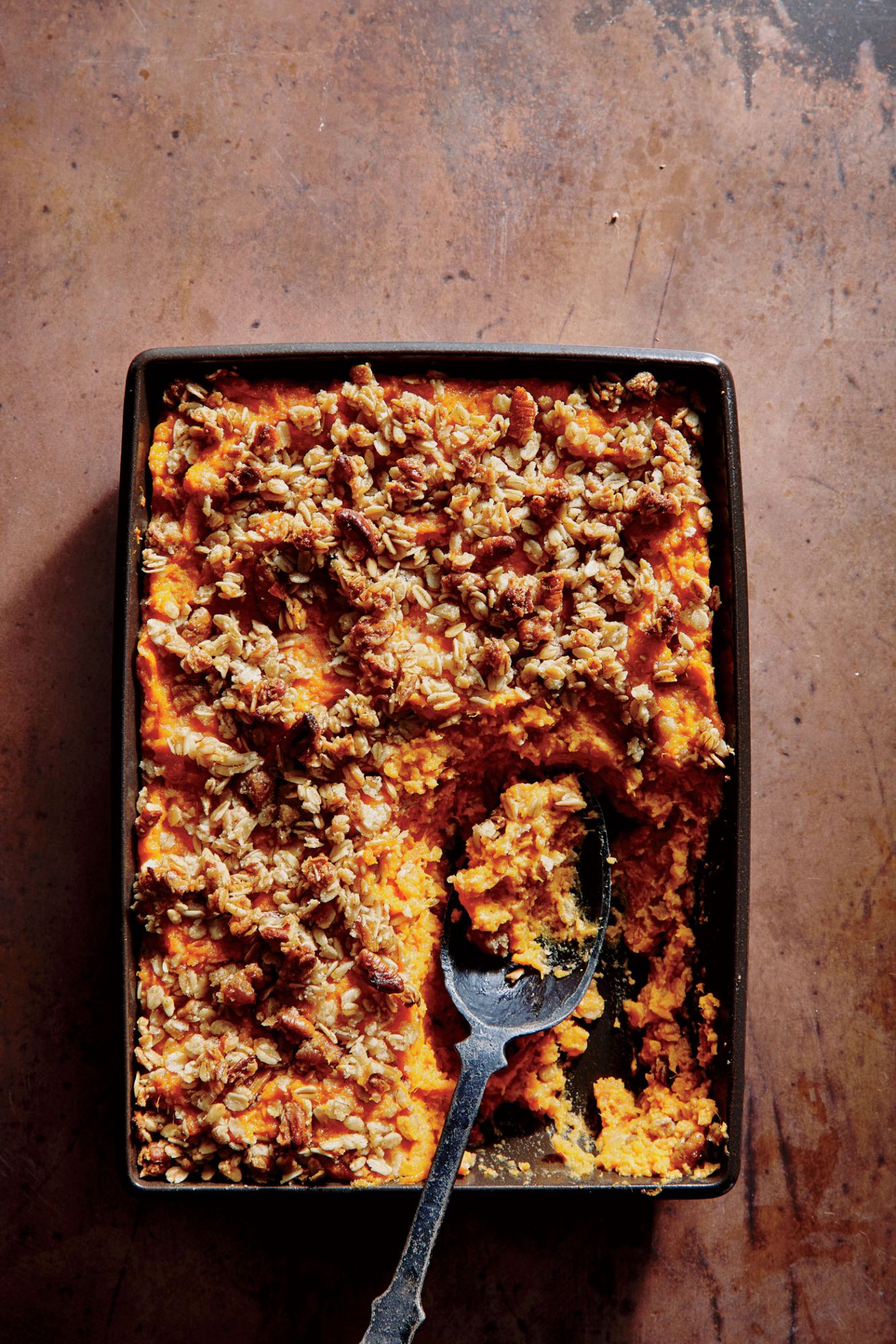 Sweet Potato Casserole with Crunchy Oat Topping