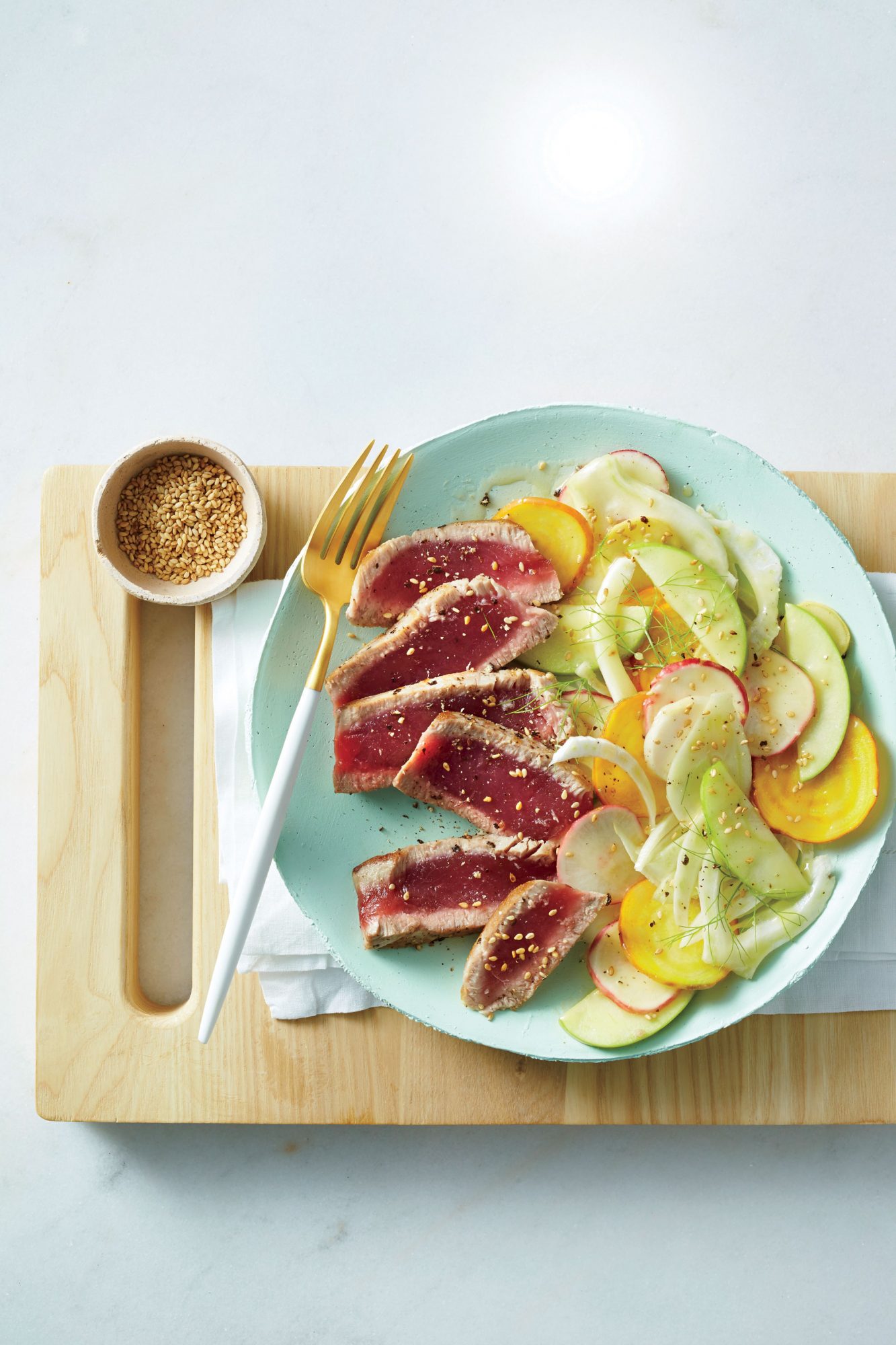 Seared Tuna with Shaved Vegetable Salad image