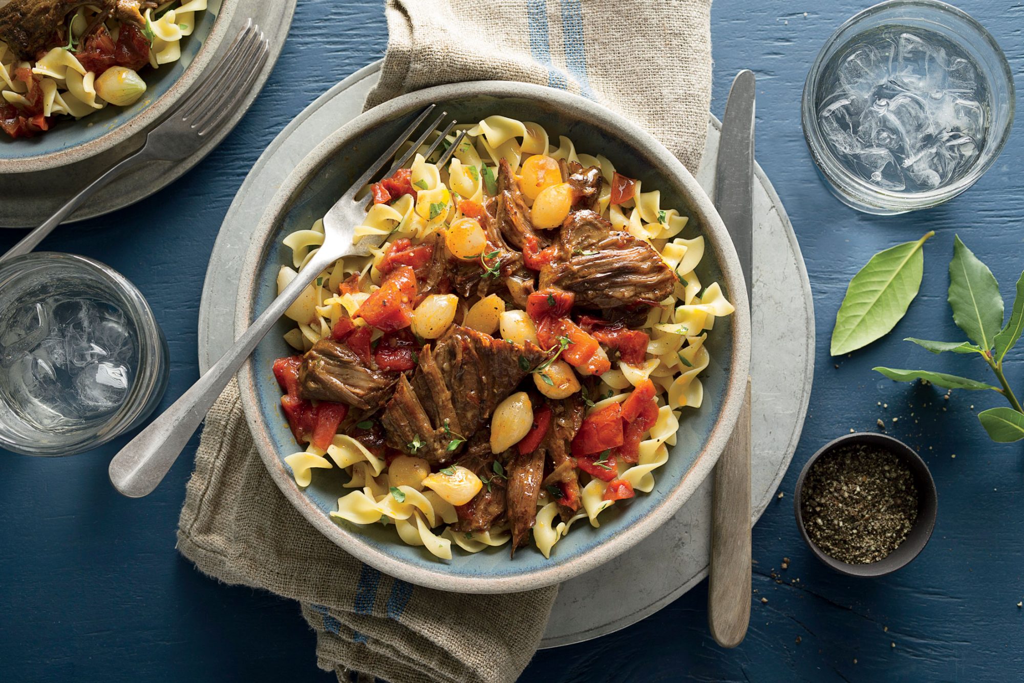 Sweet-and-Spicy Short Ribs with Egg Noodles