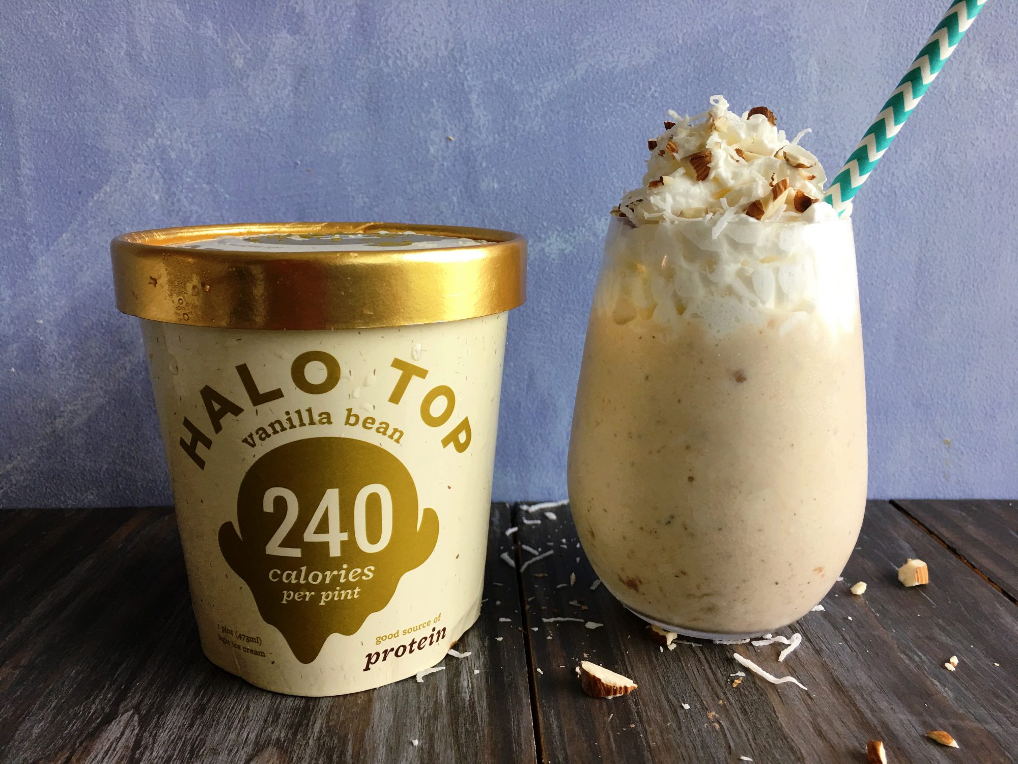 Almond-Coconut Vanilla Halo Top Milkshake