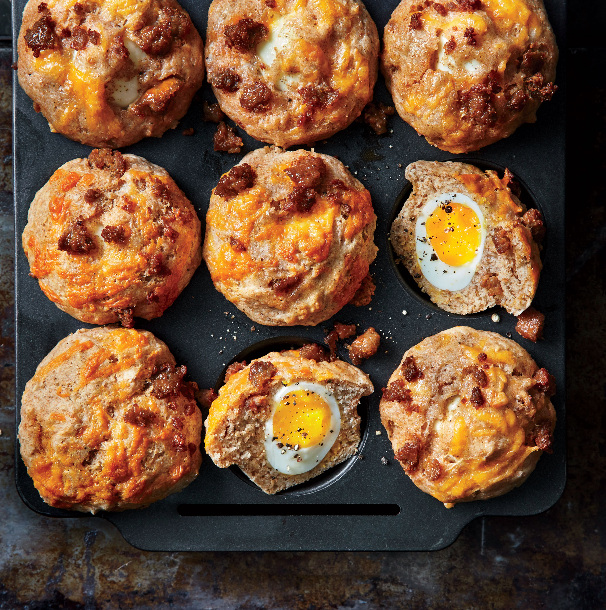 ck- Soft-Yolk Muffins with Sausage and Cheese