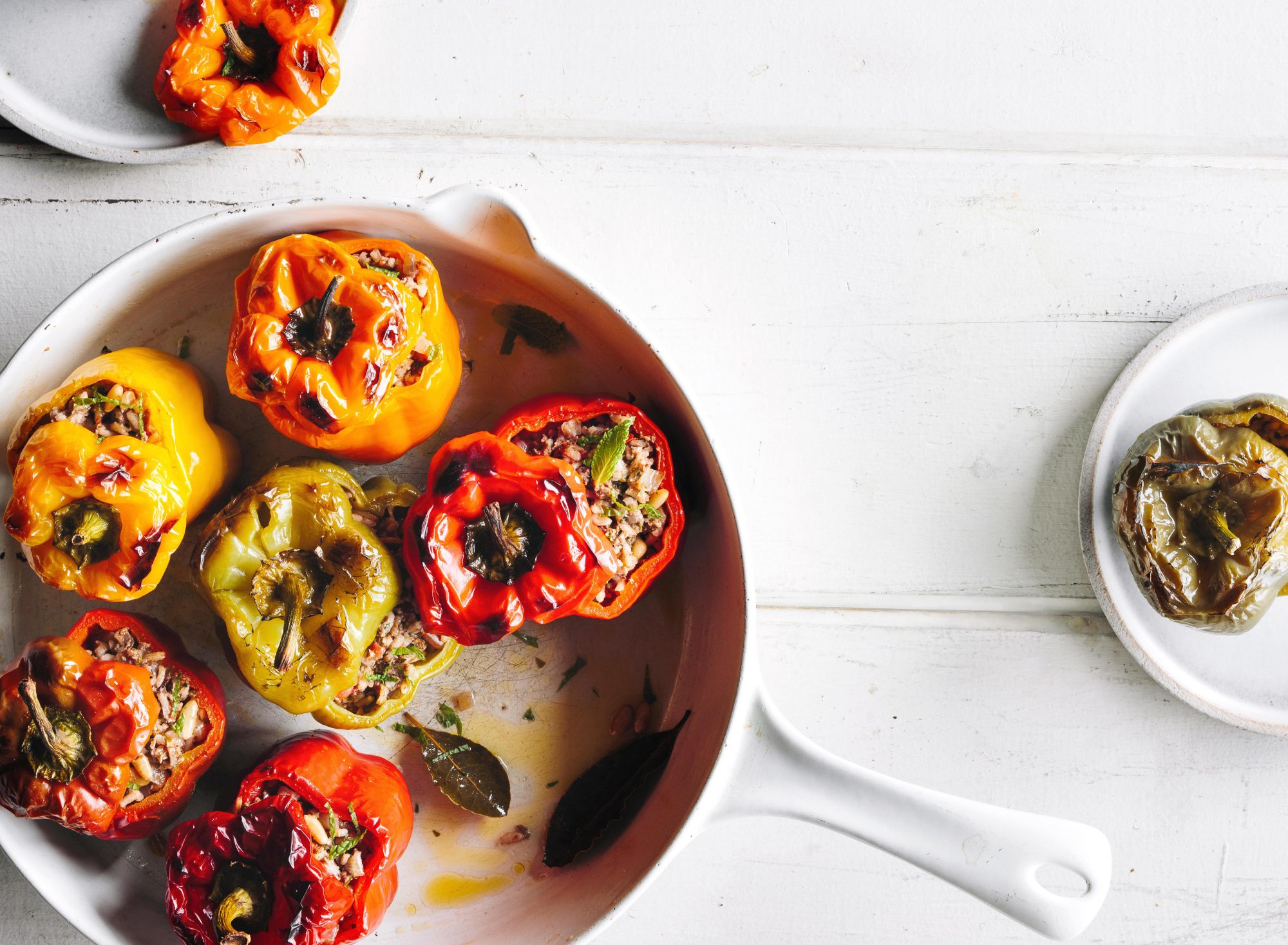 Stuffed Peppers with Lamb and Mint