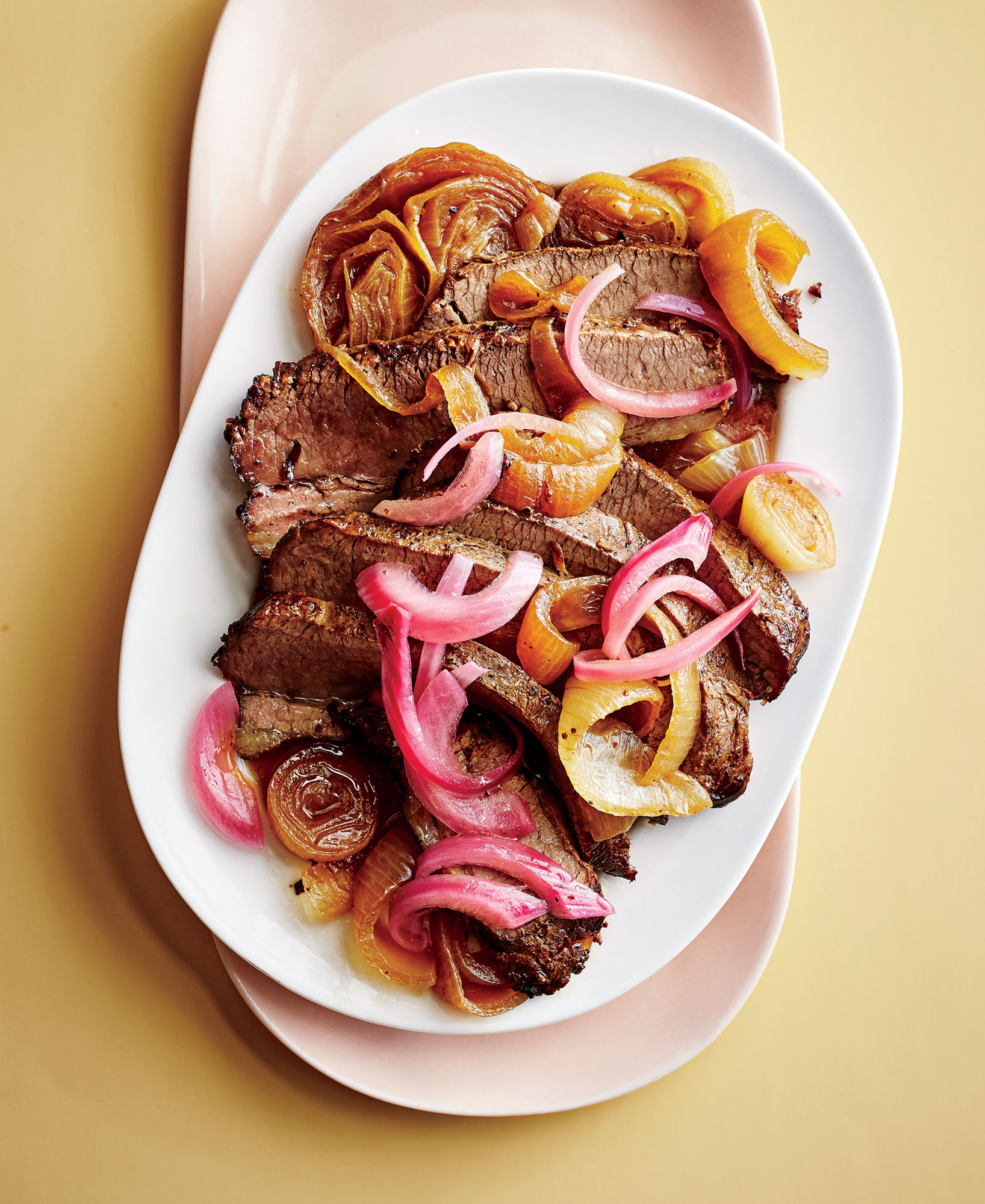Brisket with Melted and Pickled Onions