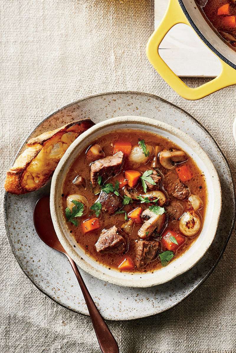 Beef Stew with Buttery Garlic Bread