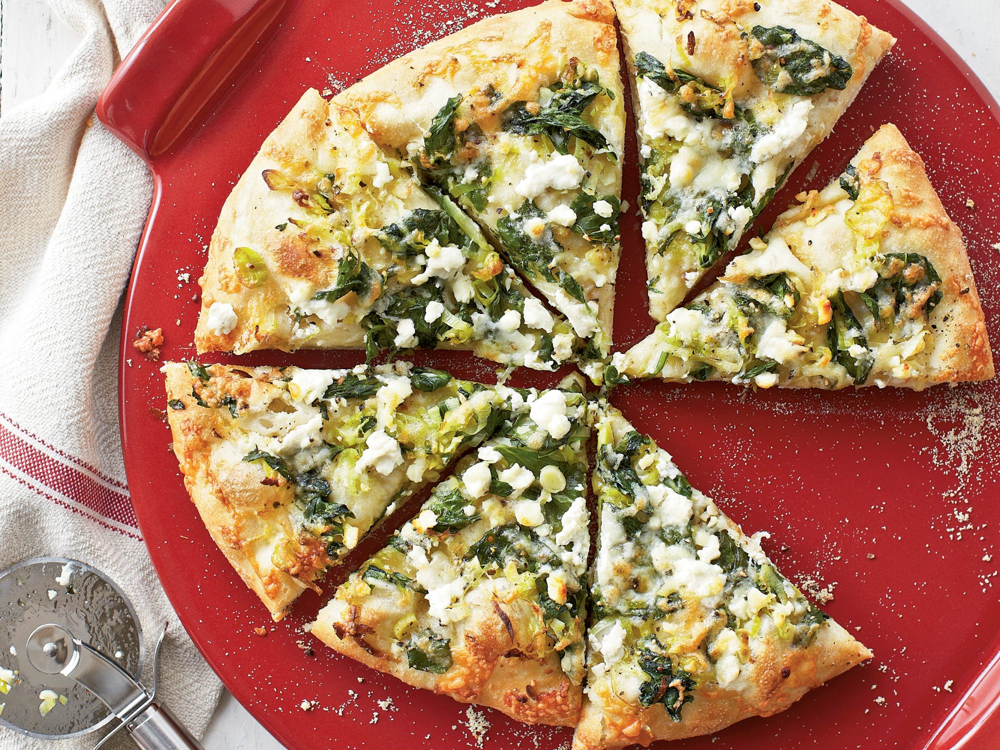 Three Cheese Spinach Pizza