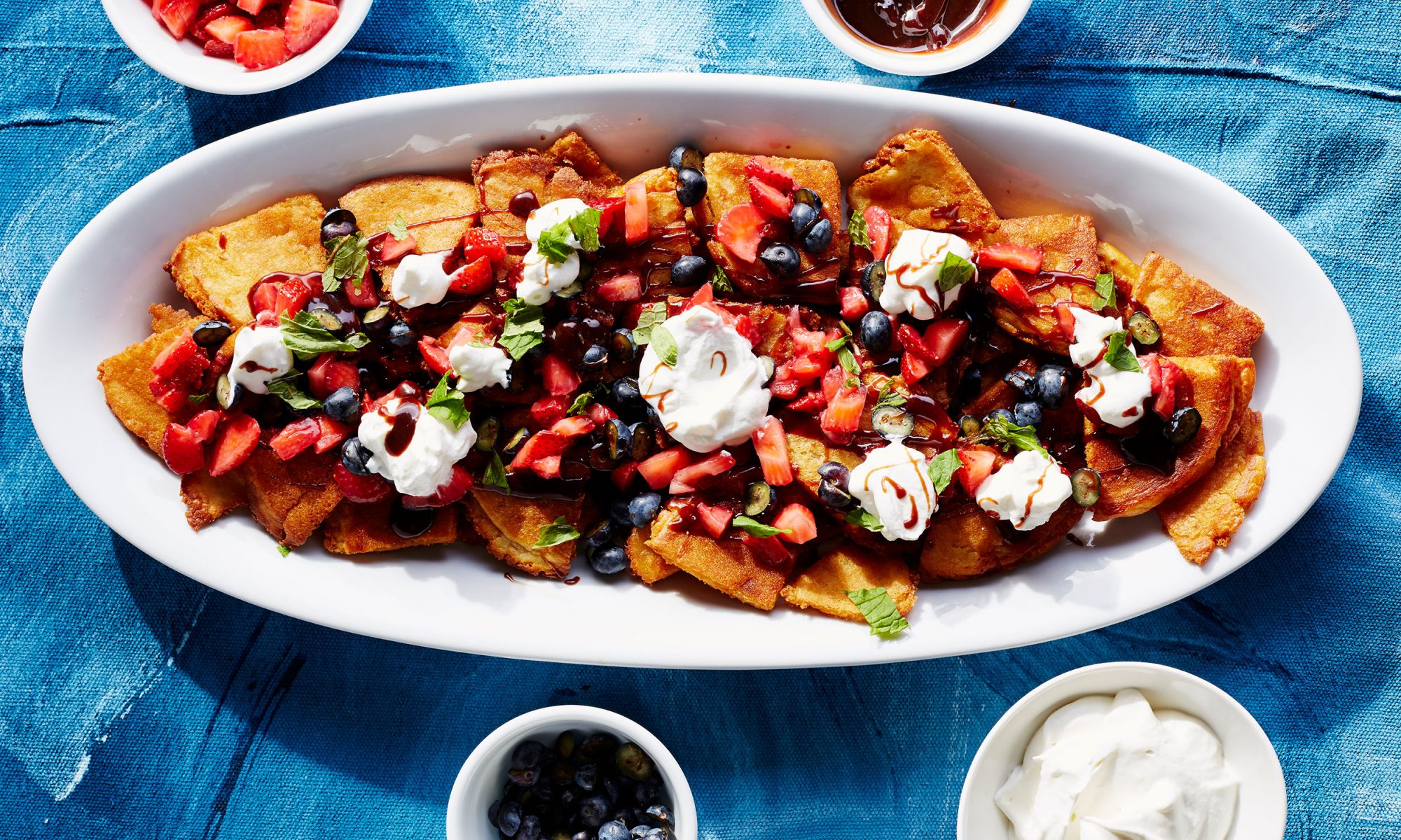Make Loaded Breakfast Nachos Out of Pancakes