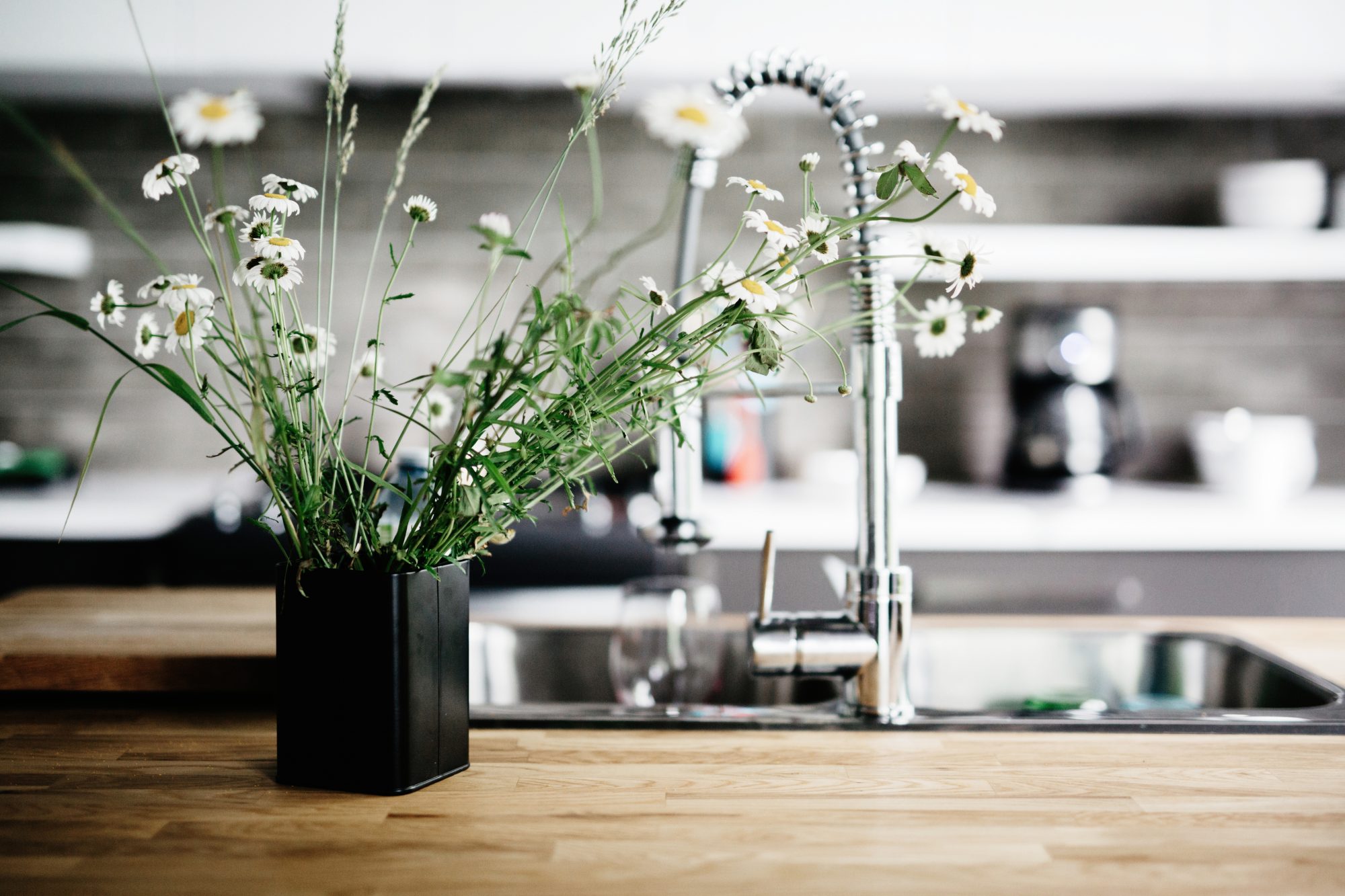 flowers in kitchen