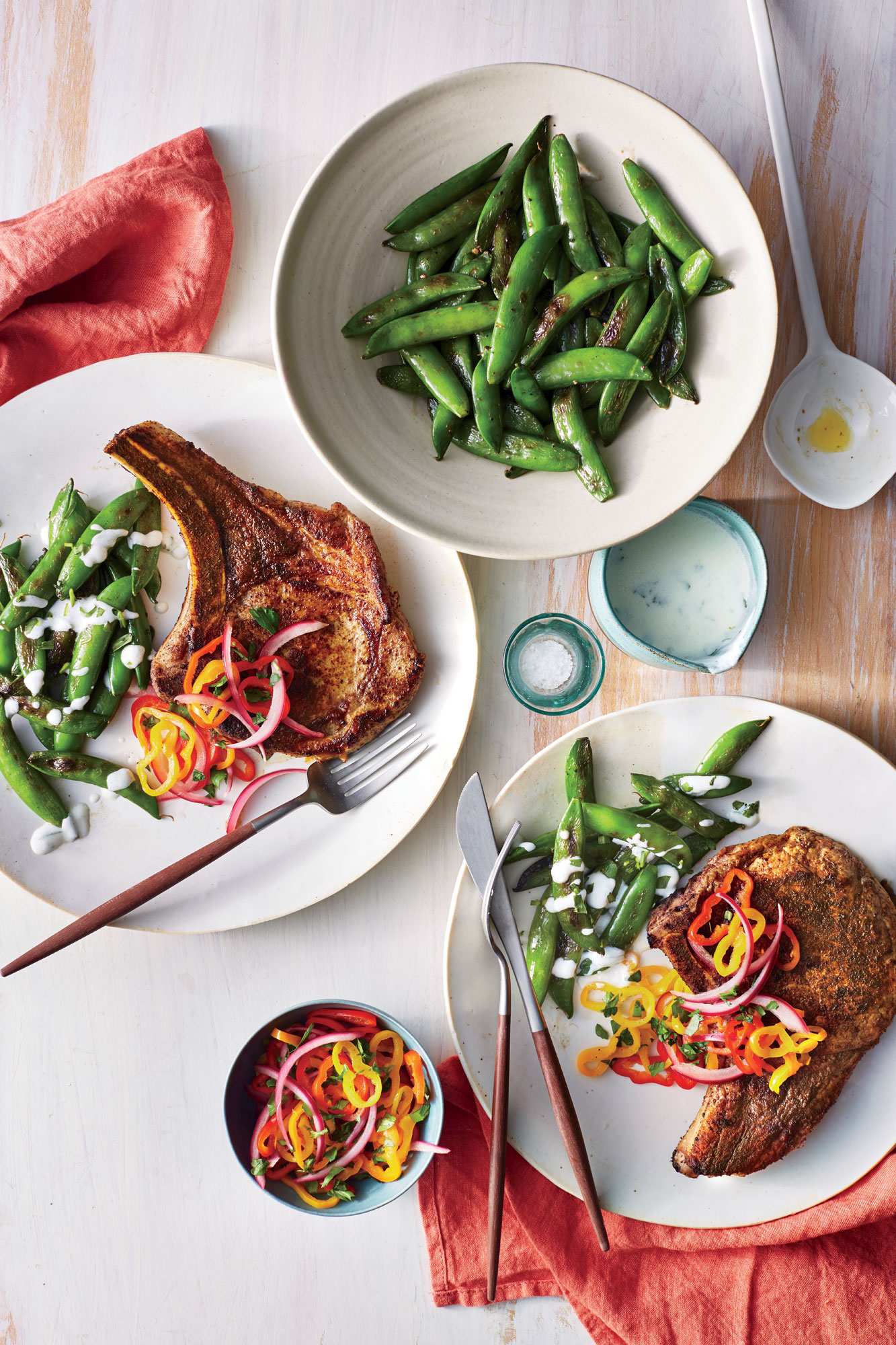 Ancho Chile Pork Chops with Pickled Pepper Relish