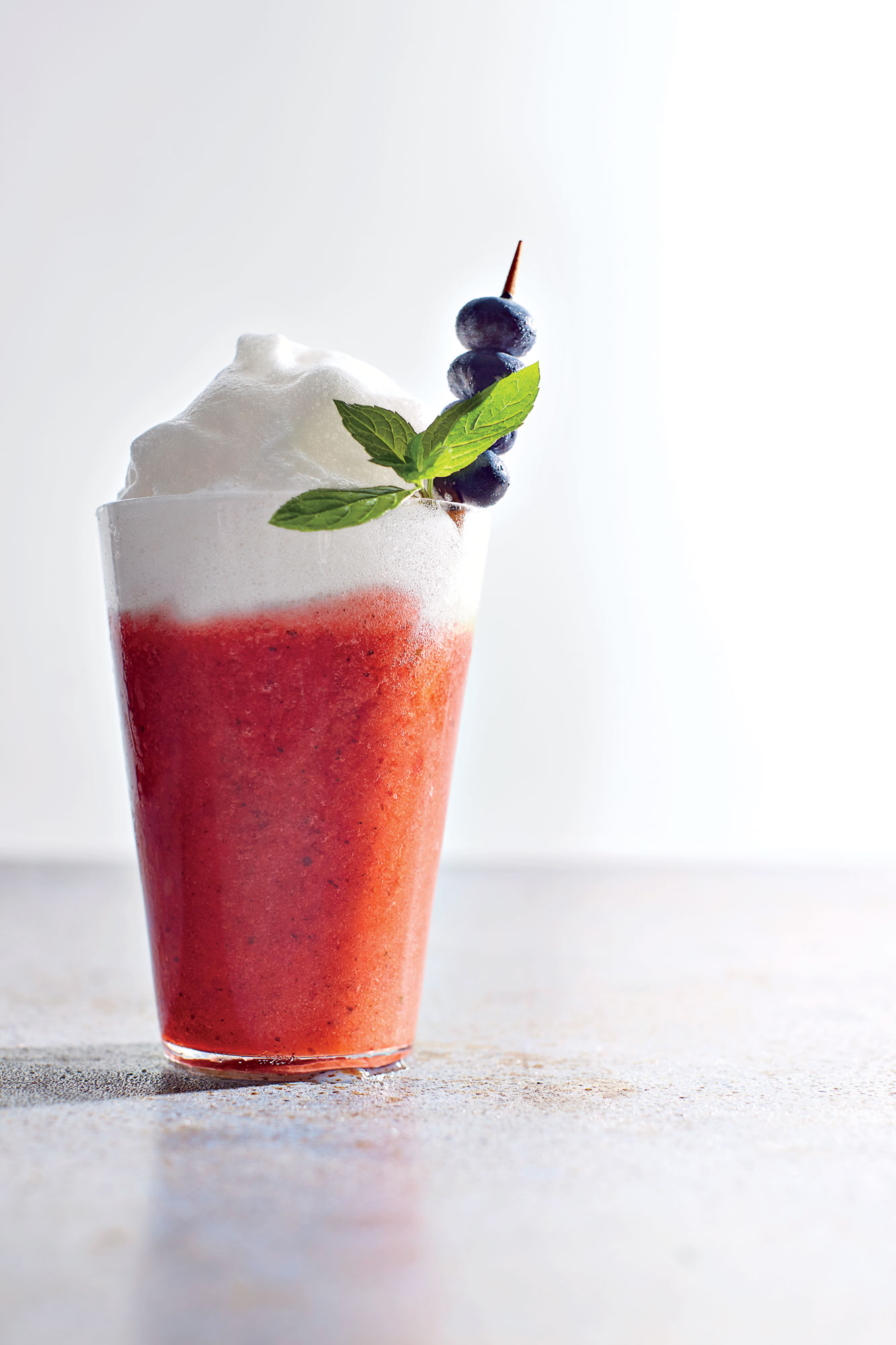Roasted Strawberry Margaritas with Aquafaba Whip