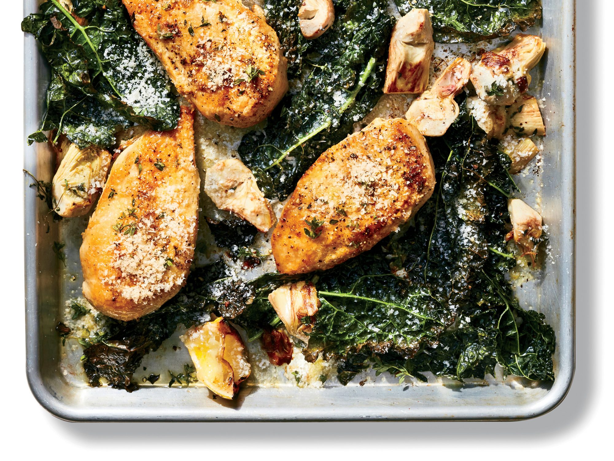 Lemon Chicken with Artichokes and Kale