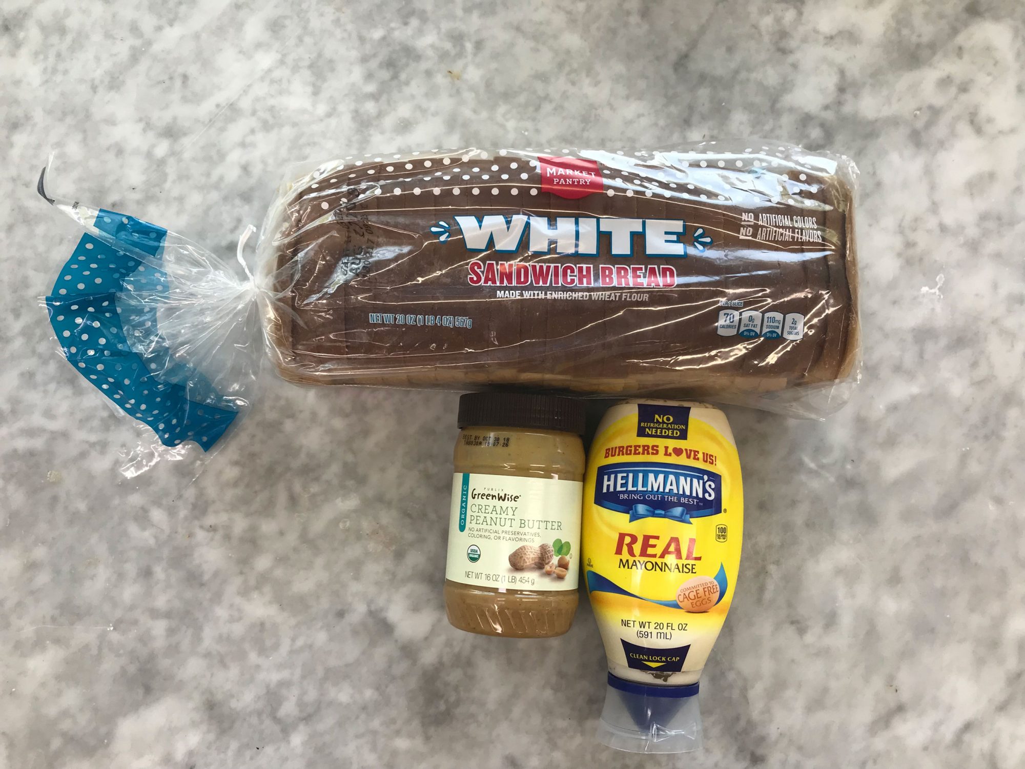 peanut butter and mayonnaise sandwich ingredients